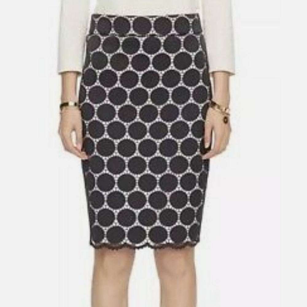 KATE SPADE Navy Pink Lace Pencil Skirt sz 0